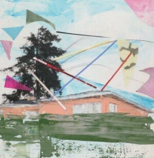 Shawn Watrous, Deep Roots, 2014, mixed media collage, 18 3/4 x 19 1/4 in, Courtesy of the artist