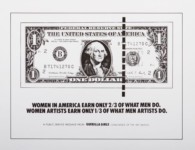 Women in America Earn Only 2/3 of What Men Do, Guerrilla Girls, (active 1985 - ), c. 1985-1989, Offset lithograph on paper, 17 in. x 22 in. (43.18 cm x 55.88 cm), Museum Acquisition Fund, 1990.14
