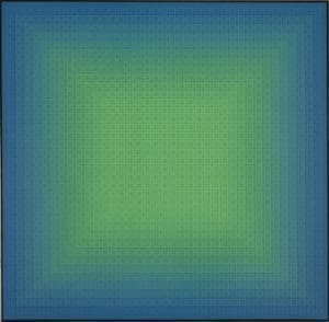 Julian Stanczak. It’s Not Easy Being Green, 1980-2000. Acrylic on canvas. Rory and Dedee O'Neil Acquisition Fund 2013.1