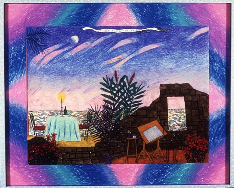 Hollis Sigler. She Wants What She Wants, 1988. Oil pastel on paper. Gift of the artist and Dart Gallery, Chicago 1988.9