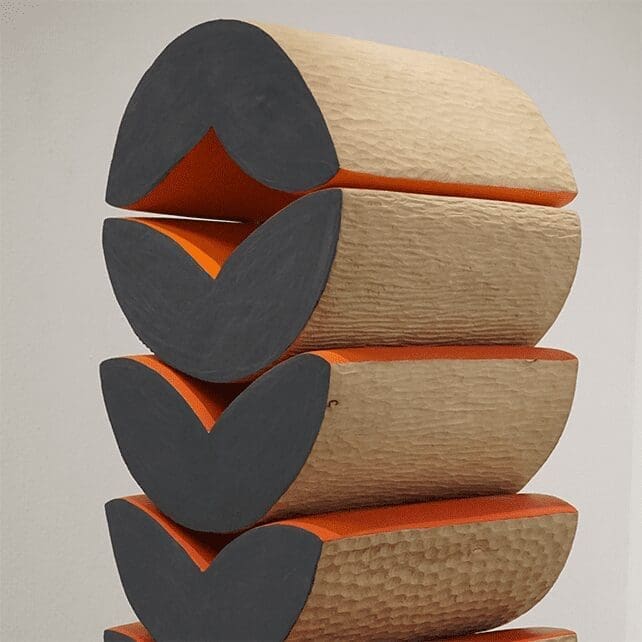 Barbara Stanczak. In Rhythm, 2018. Elm and acrylic. Courtesy of the artist