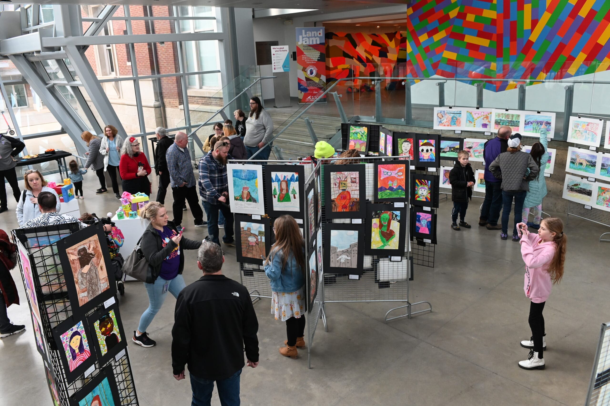 A student art show at the Akron Art Museum