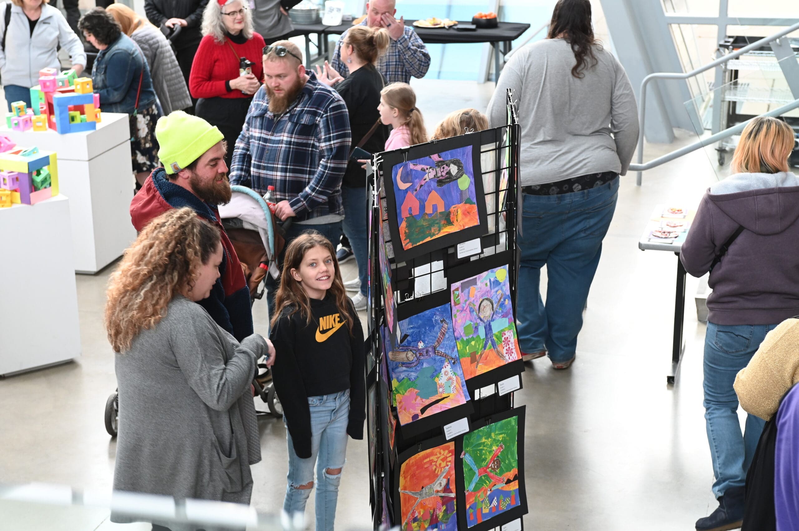 A student art show at the Akron Art Museum
