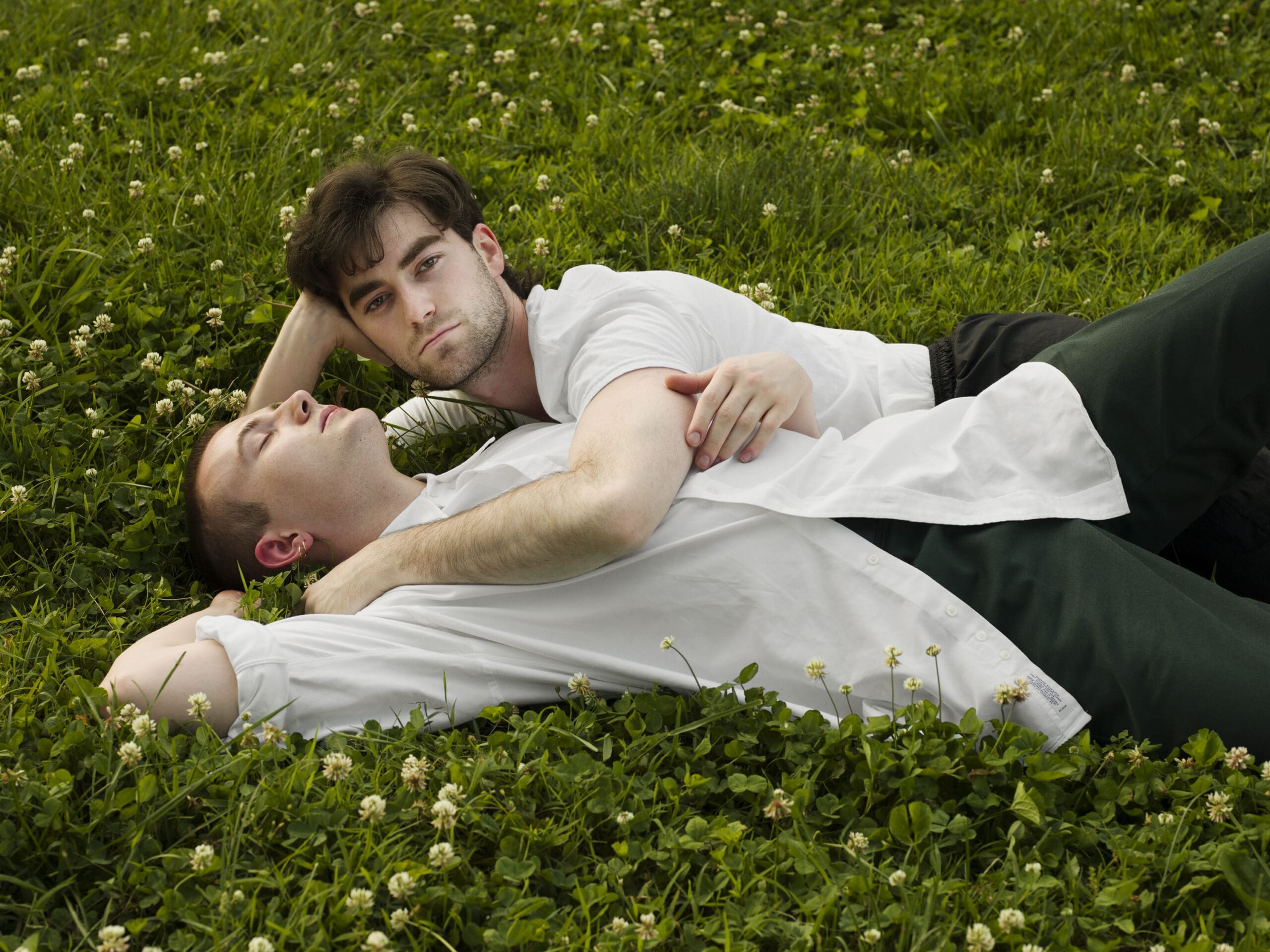 Jess T. Dugan. Zach and Oskar at sunset, 2020. Archival pigment print. Collection of the Akron Art Museum, Knight Purchase Fund for Photographic Media 2024.22.1 © Jess T. Dugan