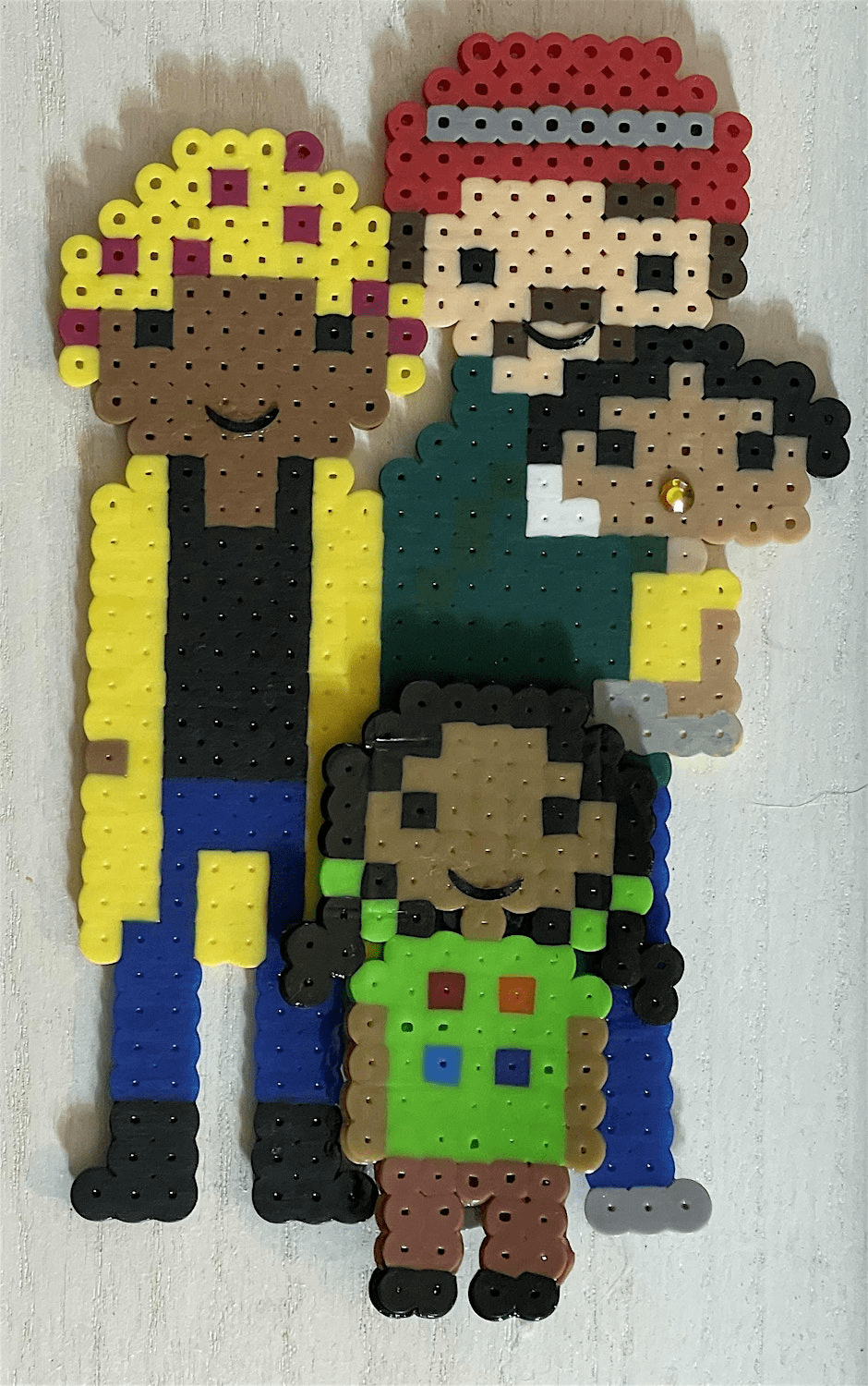 A fuse bead family portrait.